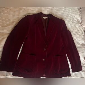 Vintage Burgundy Velvet Blazer